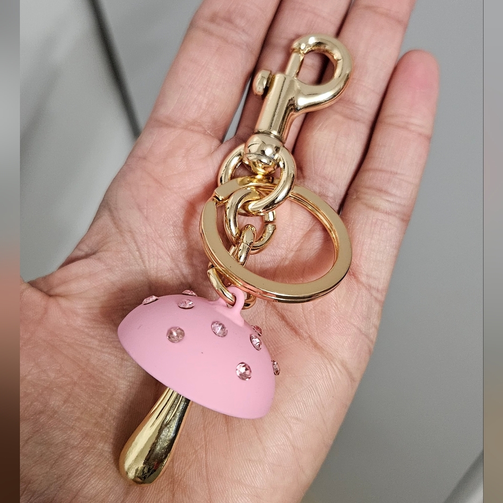 Pink Mushroom Purse Charm